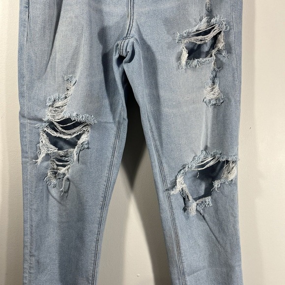 American Eagle Womens 8 Long‎ Highest Rise Mom Jean Distressed Downtown Raw Hem - Picture 5 of 10